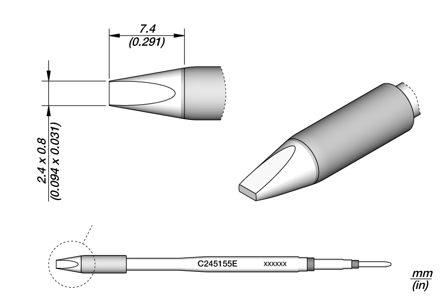 C245155E - Chisel Cartridge 2.4 x 0.8